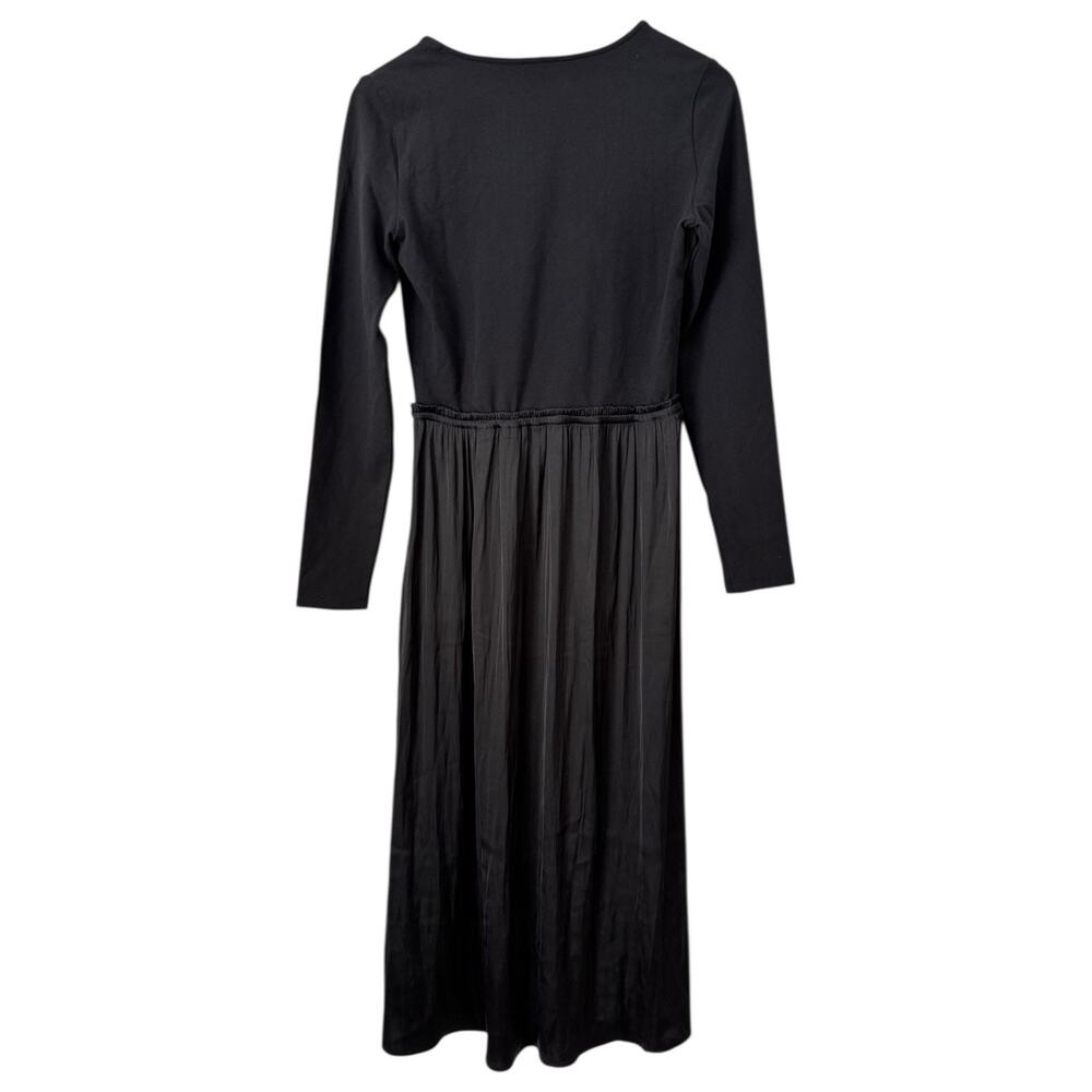 NWT J. Crew Mixed Knit Black Long Sleeve Midi Dress Size Small - Picture 3 of 8